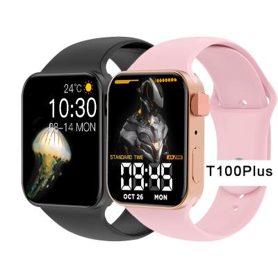 China New T100PLUS Touch Screen Wristwatch7 BT Call Men and Women Health Monitoring Pedometer Temperature Smart Watch For Apple Serial 7 for sale