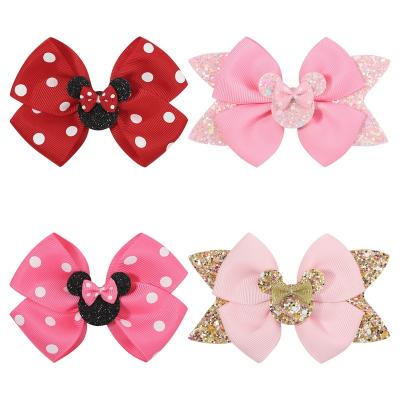 China For birthdays Wholesale Pretty Baby Hair Bows with Alligator Hair Clips Bows Hair Accessories for Kids for sale