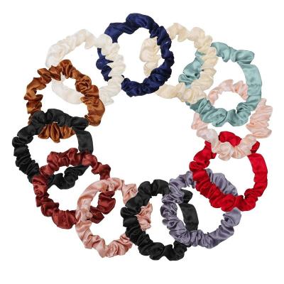 China Hair accessories Best Selling Satin Elastic Hair Scrunchies  Skinny Hair Ties  Elastics Ponytail Holders for Women Girls Hair Accessories Gift for sale