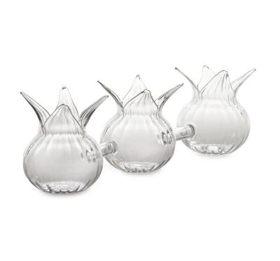 China Minimalist Mini Delicate Decorative Clear Crystal Glass Buds Connected Vases for sale