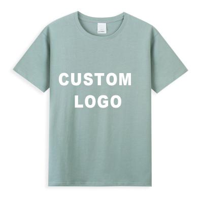 China Anti-Wrinkle ALL Custom Logo Dropshipping Wholesale Men's T-Shirt 50% Cotton 50% Polyester Plain FINE Tee Shirt White for sale