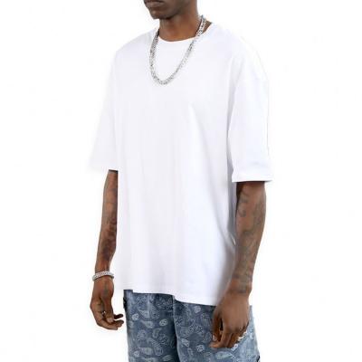 China Plain Long Blank Drop Logo Shoulder T-shirt Man Hip Hop White Print Short T-shirt Mens Shirts Cotton Viable Custom T Shirts for sale