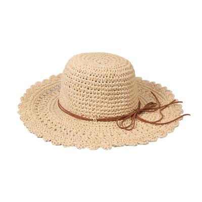 China Wholesale Lightweight Sun Visor Hats For Women Summer Wide Brim Straw Hats With Custom Logo Embroidery for sale