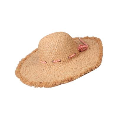 China Custom made summer fashion style logo embroidery beach sun hat straw hat leisure light vacation sun hat for sale