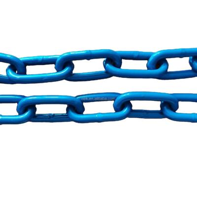 China 9x56mm Blue Painted Lashing Chain G80 LASHING Fishing Chain For Long Link for sale