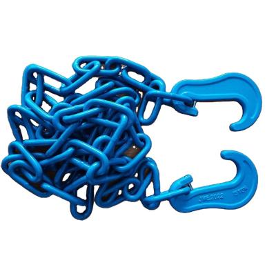 China Lashing Color Painted G80 Tensioner Container Cargo Lashing Chain , Binding Chain With C Hook for sale