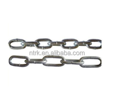 China 2-25mm 4mm DIN5685C Electro Galvanized White Galvanized Long Round Steel Link Chain (Iron) for sale