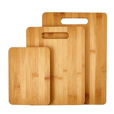 China Sustainable 3pcs Bamboo Cheese Board Chop Block Bamboo Cutting Chopper for sale