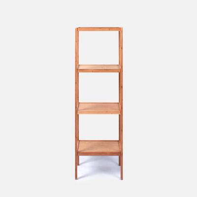 China New Point Four Row Standing Standing Corner Bedside Vegetable Bamboo Wooden Shelf Shelving Storage for sale