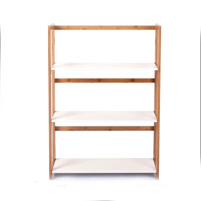 China New Design Porcelain Export Sustainable Foldable 3 Tier Food Wooden Storage Shelf for sale