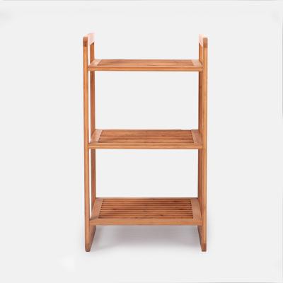 China Sustainable Good Quality Three Tier Multifunctional Wooden Folding Shelf Kitchen for sale