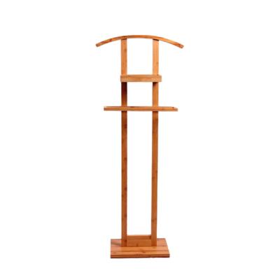 China Casual Free Standing Bathroom Towel Soap Storage Rack Bamboo Wooden Suit Hanger Rack Coat Rack for sale