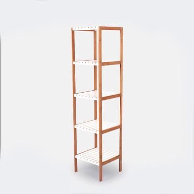 China 2019 BOOK SHELF Custom 5 Tier Make Standing Wooden Bamboo MDF Portable Book Shelves / Rack Prices for sale