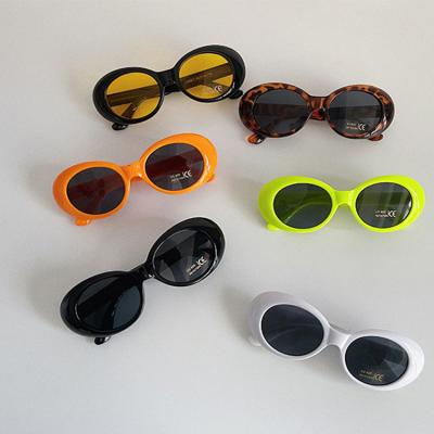 China Fashion Sunglasses Fashion 2023 Kids Cute Oval Sunglasses Metal Hinge UV400 Protection for sale