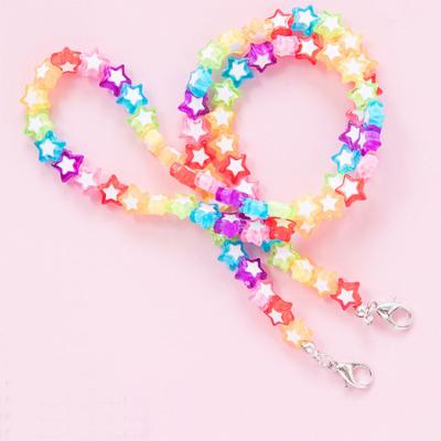 China Acrylic Glass Chain Children Glass Chain Anti-lost Star Love Kids Necklace Wearing Sunglasses for sale