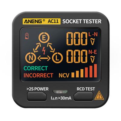 China Hot Selling ABS ANENG EU UK /US NCV AC11 Phase Meter Digital Socket Tester for sale