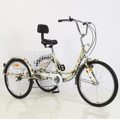 China Cargo Factory Manufacture Various 24 Inch 7 Speed ​​Steel Frame Adults Other Tricycles 3 Wheels Bike for sale