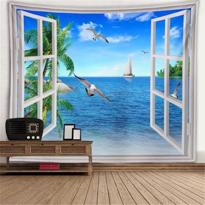 China New Minimalist Amazon Window Fresco Wall Tapestry Tree Hole Furnace Cloth Wall Hanging Large Size Tapestry for sale