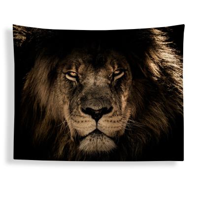 China More Background Custom Fabric Home Decor Velvet Skin Styles Lion Tapestry Peach Print Pattern Bedroom Digital Decor Fabric for sale