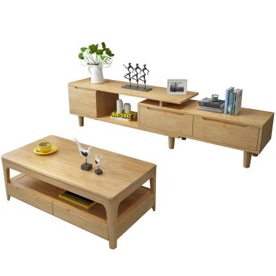 China Simple Modern Durable Wooden Living Room Furniture Combination Tea Table TV Cabinet for sale