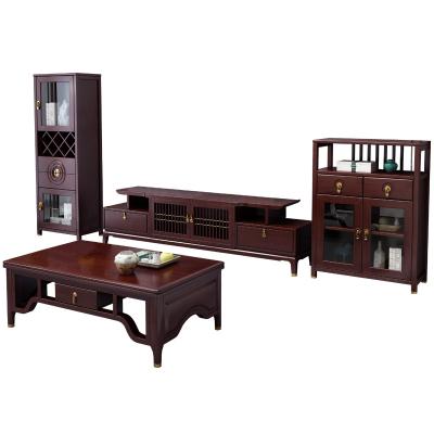 China Modern solid wood tea table Zen Retro Tea table durable living room TV cabinet for sale