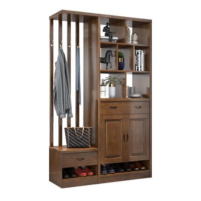 China Living Room Furniture Durable Wall Partition Screen Wine Shoe Rack Solid Wood Cabinet for sale