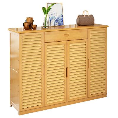 China Pubescens Durable Phyllostachys Furniture Simple Modern Living Room Shoe Rack Cabinet for sale