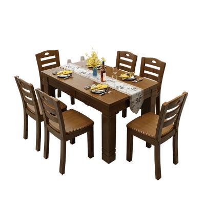 China Durable Solid Wood Home Dining Room Furniture With Deck Deck Dining Table Chair for sale