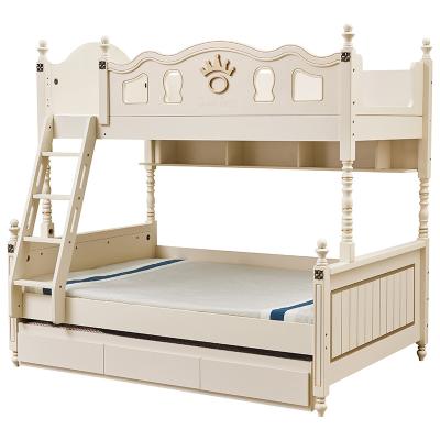 China Nordic Solid Wood Modern Cabinet Children Double Drawer Ladder Children's Bunk Bed for sale