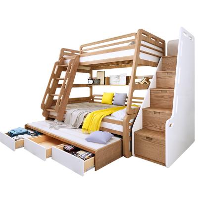 China Nordic Modern Kids Lockers Bedroom Ash Solid Wood Detachable Double Bunk Bed for sale