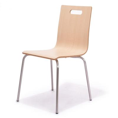 China Cheap Price Cheap Molded Bent Plywood With Stainless Steel Legs Dining Chair for sale