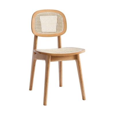 China Cooling Parisian Garden Rattan Bistro Furniture Wedding Solid Wood Rattan Dining Chair for sale