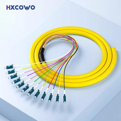 China SM G652D G657A 0.9mm Fiber Optic Pigtail 12 Color Fiber Cores LC UPC APC Patch Cord Pigtail for sale