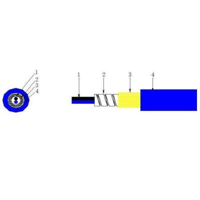 中国 Duplex LSZH Indoor Outdoor Armored Fiber 2 Core 3.0mm Steel Armored Fiber Optic Cable 販売のため