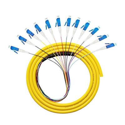 China 12 Core LC FTTH 0.9mm OM2 OM3 Fiber Optic Pigtail for Smooth Signal Transmission for sale