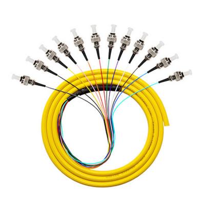 China Multimode 50/125 62.5/125 SM 12 Cores Coated Fiber Optic Pigtail for 4g Network Solution for sale