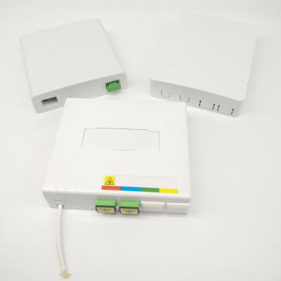 Cina 2 Port Ftth Fiber Optic Termination Box SC/APC Adapter Fiber Termination Boxes in vendita