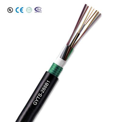 China G655 GYTS Optical Fiber Armored Cable With PE Jacket Outdoor Armored Cable for sale