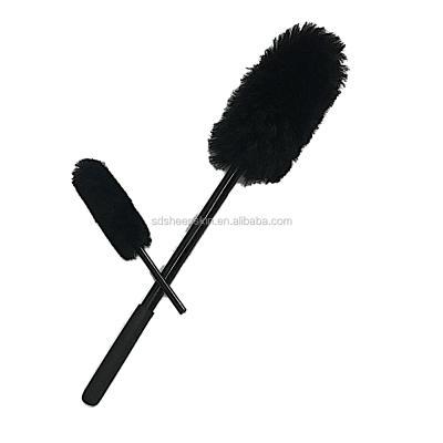 China Bodywork Black Wheel Brushes Kit, Wheel Brush 100% Lambswool Scratchless Brushes For Drill for sale