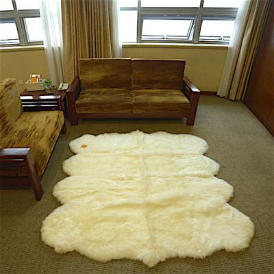 China Washable High Quality Real Sheep Fur Blanket Large Size Octo Living Room Area Rug for sale