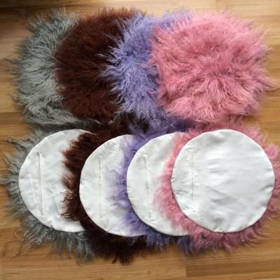 China Small Anti-Slip Tibet Lamb Cushion Animal Skin Cushions for sale