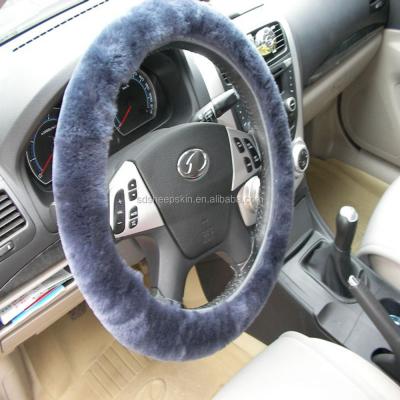 China Anti-Skid Sheepskin Wool Car Wheel Steering Covers for sale