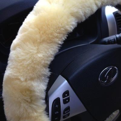 China Funny Breathability Australia Sheepskin Car Steering Wheel Covers for sale