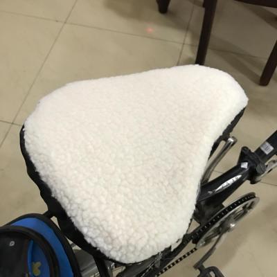 China Durable Anti-Decubitus Bicycle Seat Wool Cover, Sheepskin Bike Cushion Pad for sale