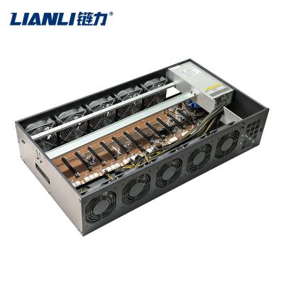 China With fan factory wholesales 12 gpu case 12 gpu motherboard b250 5.5cm spacing computer case rx580 1660s 2060s 3070 for sale