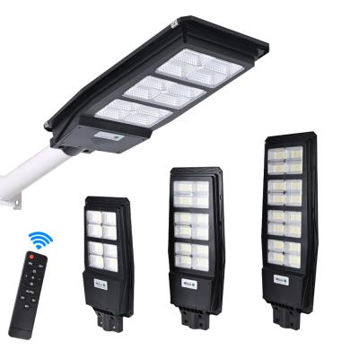 China Photosensitive Sensing + Human Body Sensing IP67 Outdoor Waterproof ABS Integrated Street Light 100W 150W 250W All in One LED Solar Street Light for sale