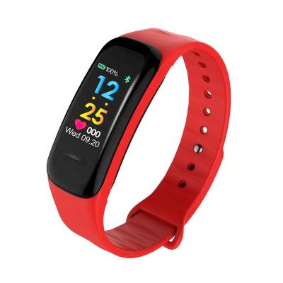 China Touch Screen C1 Plus Color Screen Wristband C18 Heart Rate And Blood Pressure Waterproof Sport Smart Band for sale