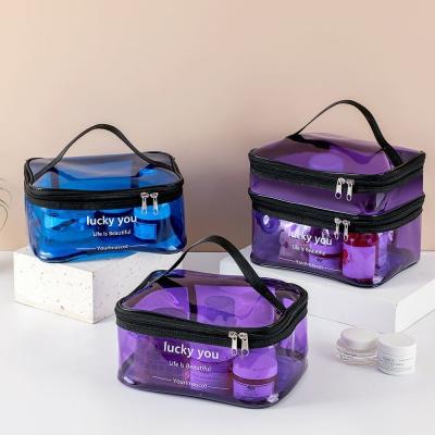 China Fashion Reusable Holographic PVC Laser Clear Cosmetic Makeup Bag for sale