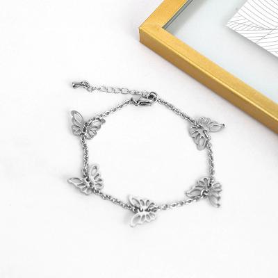 China Wholesale High Quality Butterfly Pendant Low Price Silver Style Simply Butterfly Pendant Bracelet for sale