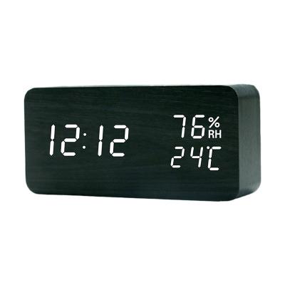 China Modern Rectangular Wooden Electronic Digital Pendulum LED Pendulum Creative Electronic Clock LED Wooden Alarm Clock for sale